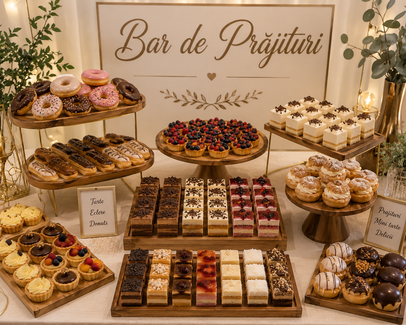 Candy bar cu prăjituri, tarte și deserturi