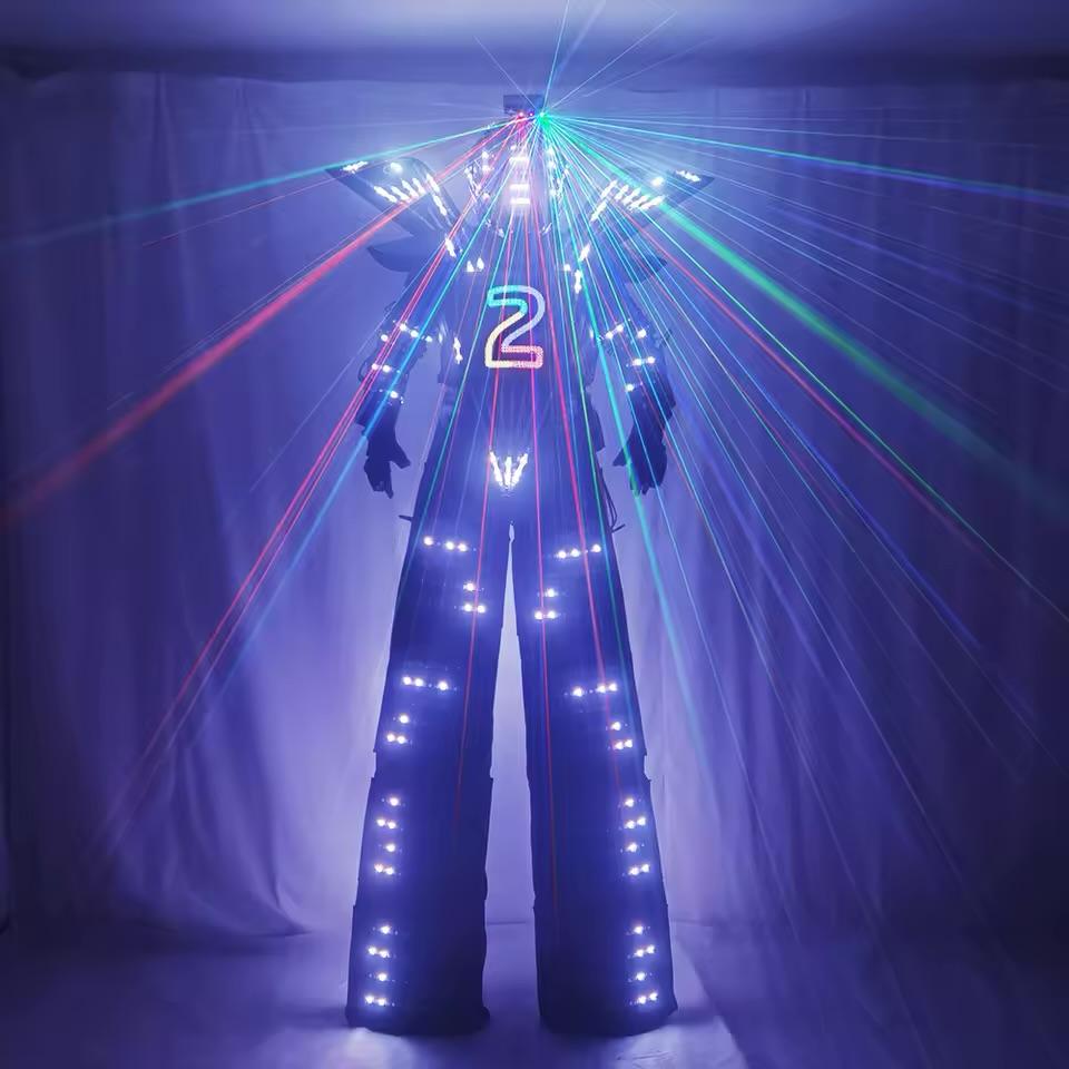Robot LED și efecte laser colorate